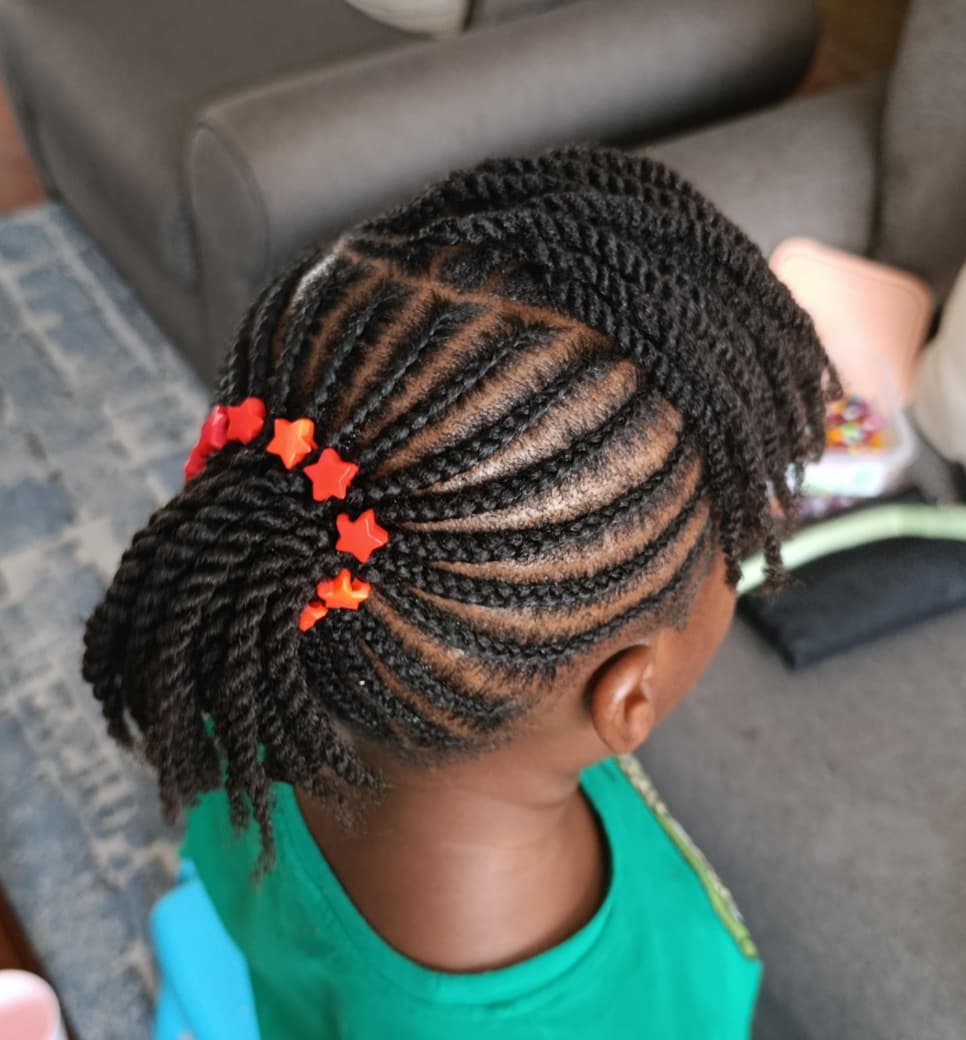 kids plain cornrows